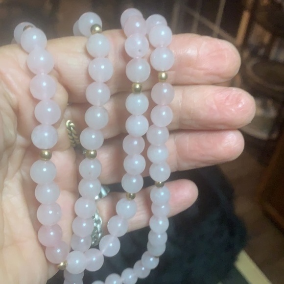 GENUINE ROSE QUARTZ NECKLACE - Picture 3 of 6